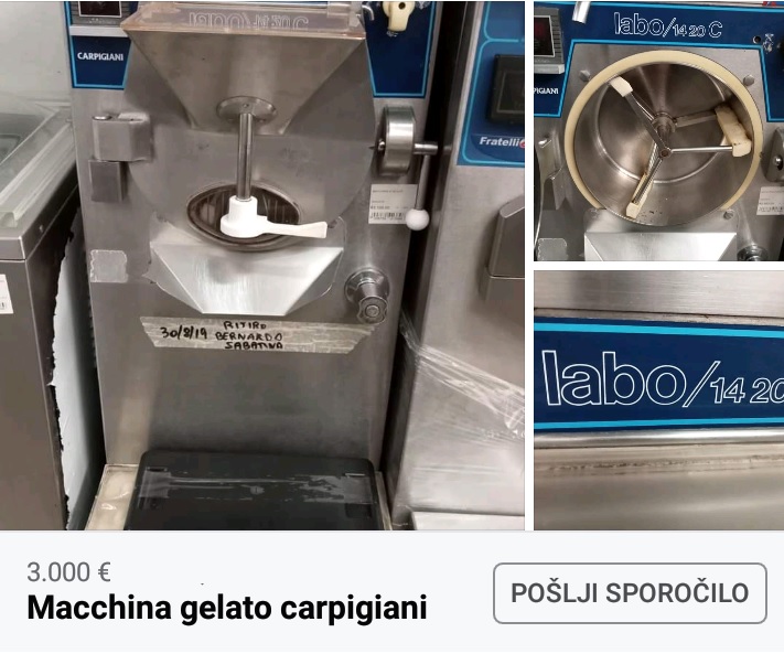 Rabljen stroj za sladoled Carpigiani